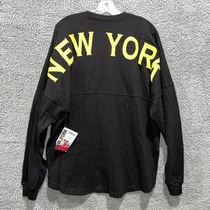 NWT Disney Spirit T Shirt Sz L Black Long Sleeve Yellow Mickey New York NYC Logo